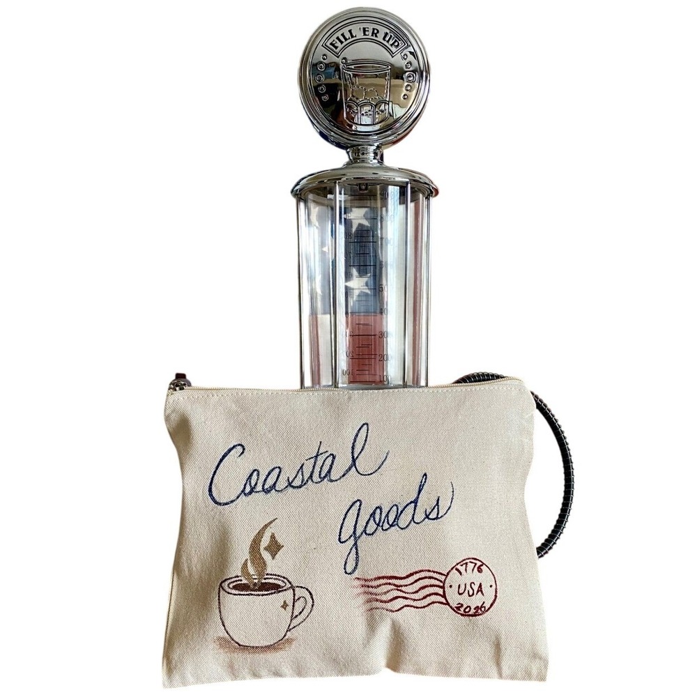 Coastal Goods Leisure Pouch Hand Painted Coastal Americana Canvas Travel Pouch